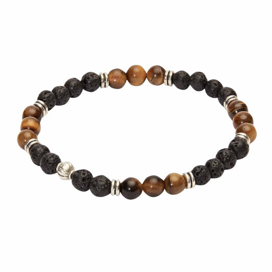 Crystals by HCA-Armband-VIRO-tijgeroog-lavasteen-element