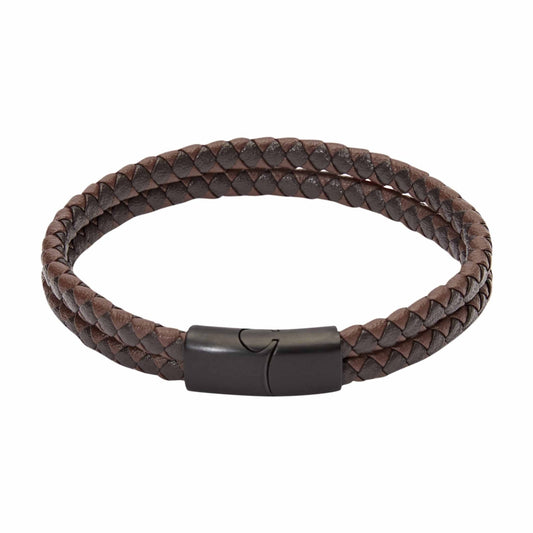 Crystals by HCA-Armband-VIRO-dubbel leer-bruin