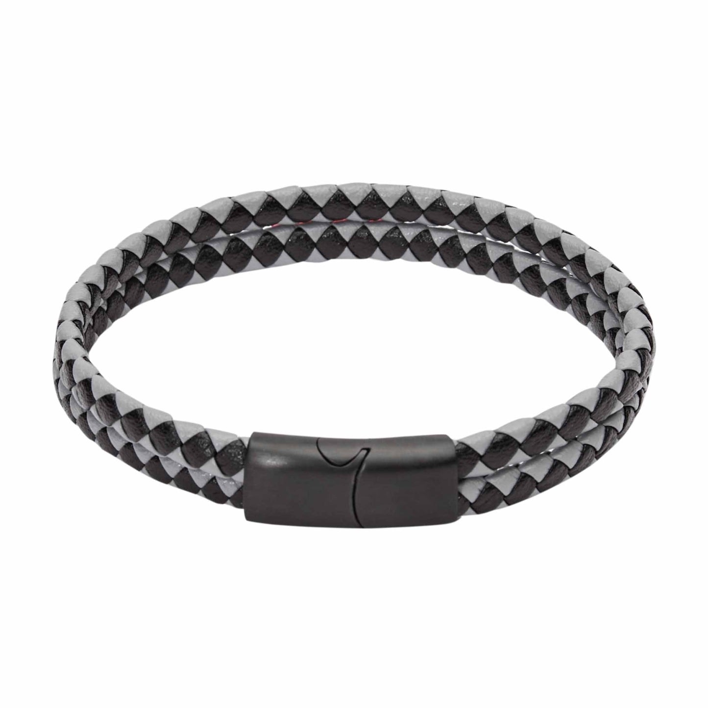 Crystals by HCA-Armband-VIRO-dubbel leer-zwart