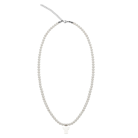 Crystals by HCA-Ketting-Roestvrijstaal-Parel-Engel