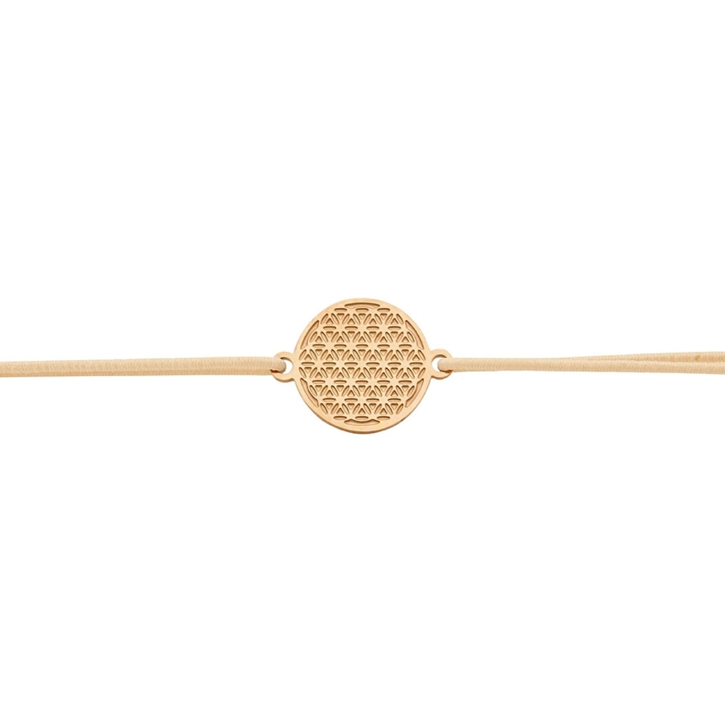 Wenskaart met armband-Little Companion-Levensbloem-Roestvrij staal roséverguld
