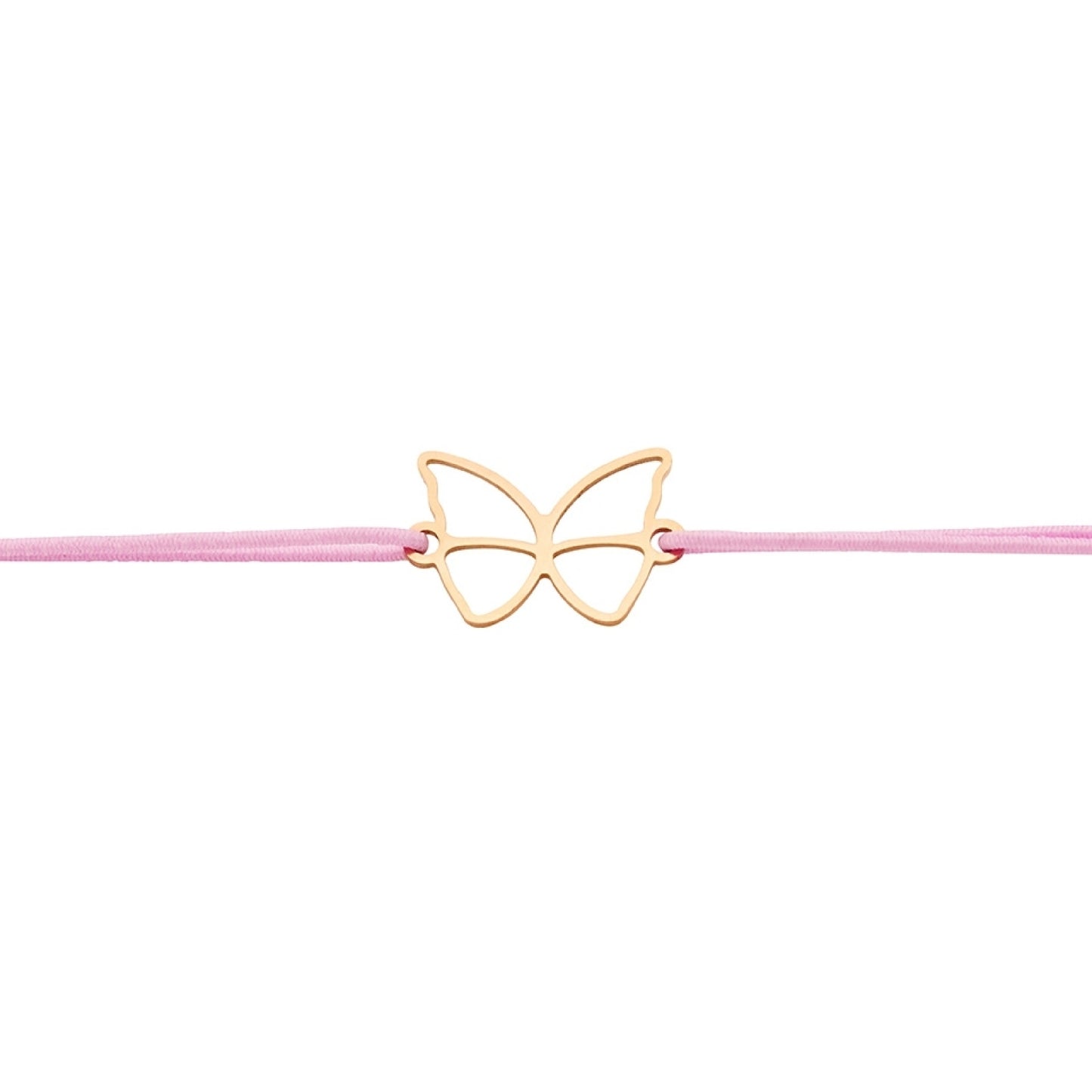 Wenskaart met armband-Little Companion-Vlinder-Roestvrij staal roséverguld