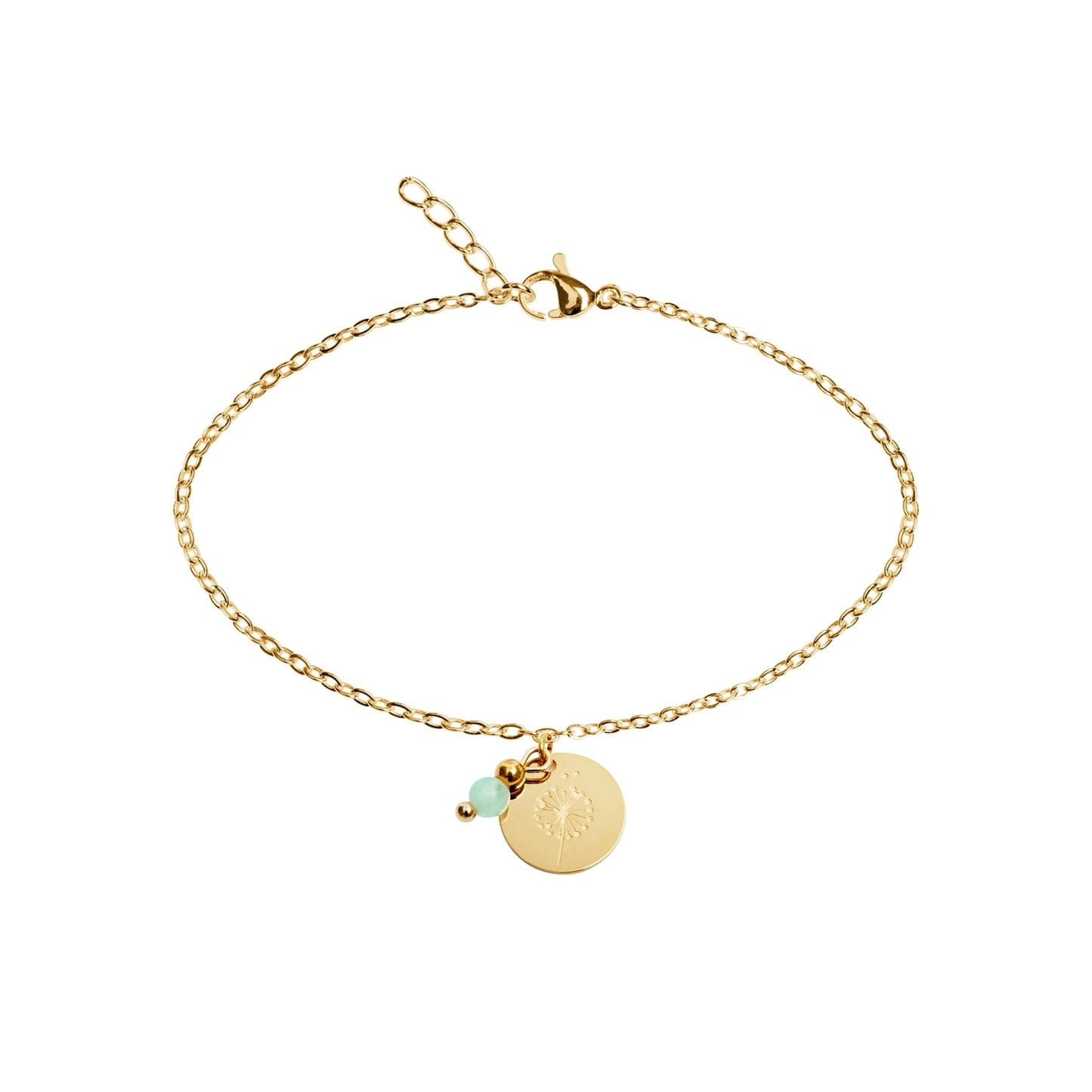 Crystals by HCA-Armband-Make a wish-Verguld-Groene kwarts