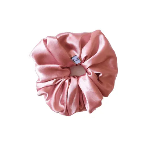 Scrunchie satijn roze HANDGEMAAKT