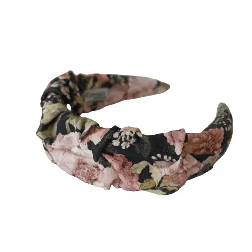 Bloemenprint Katoenen Geruffelde Hoofdband HANDGEMAAKT