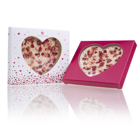 Chocoladehart - Witte chocolade met aardbeien