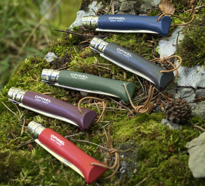 Zakmes N°08, Opinel, Tradition Colorama, RVS/Beukenhout, koord-Rood