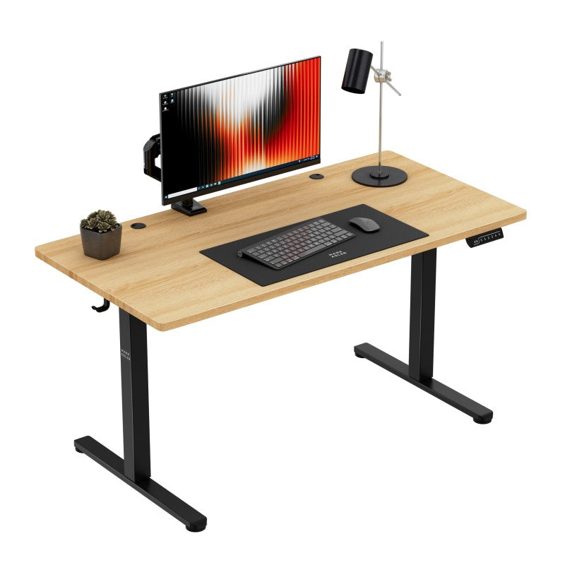 Mark Adler-Bureau-Leader 7.3-140x70 cm-Elektrisch verstelbaar-Zwart/hout