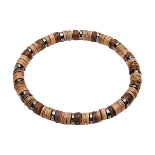 Crystals by HCA-Armband-VIRO XL-Hout/hematiet-Breed