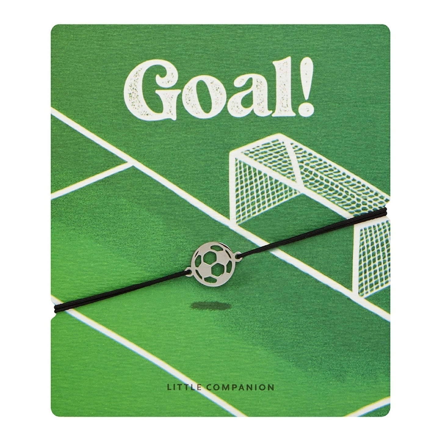 Greeting card with bracelet - Little Companion - Football - Stainless steel