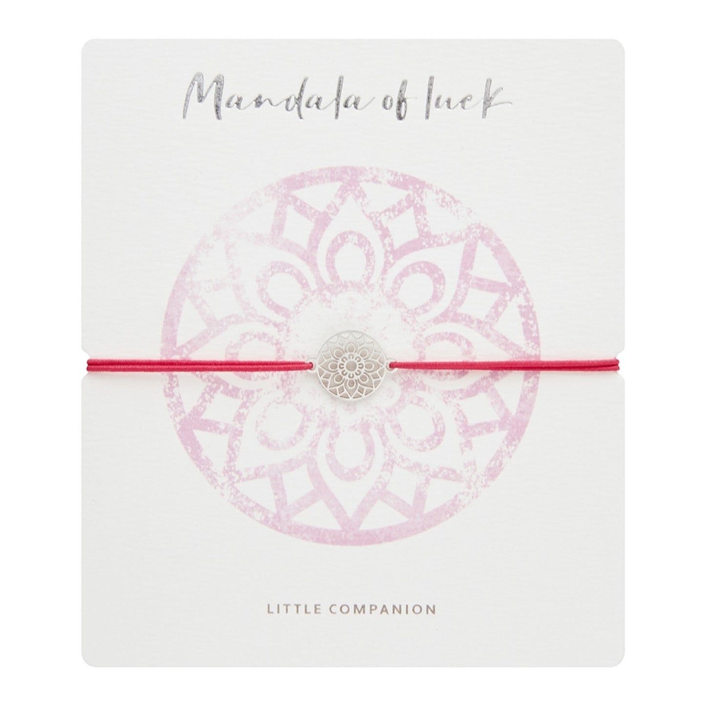 Wenskaart met armband-Little Companion-Mandala van geluk-Roestvrij staal