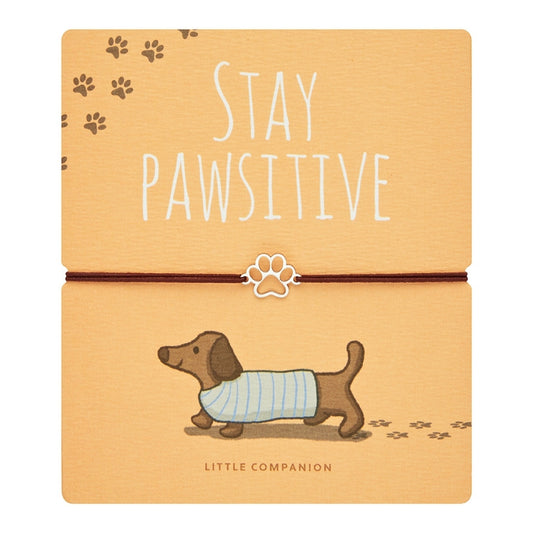 Wenskaart met armband-Little Companion-Poot-Roestvrij staal