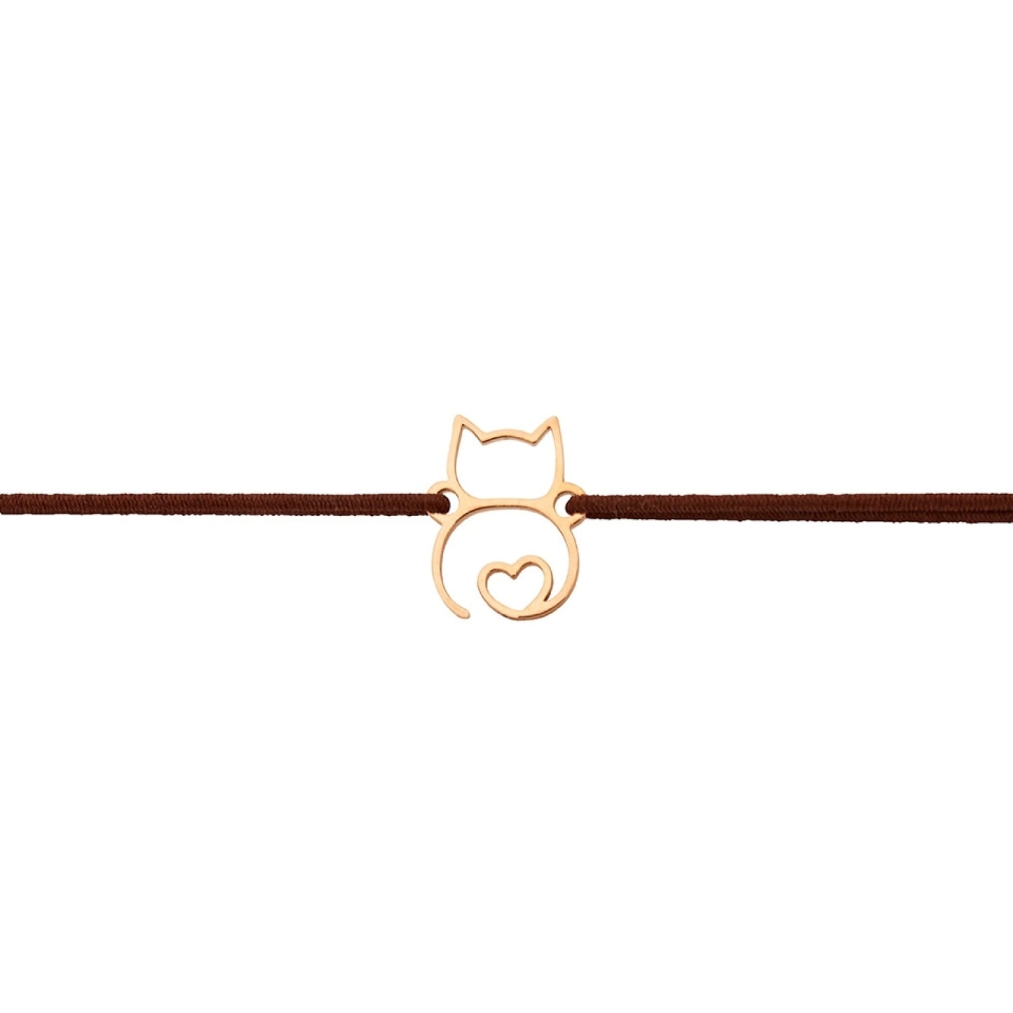 Wenskaart met armband-Little Companion-Kat-Roestvrij staal