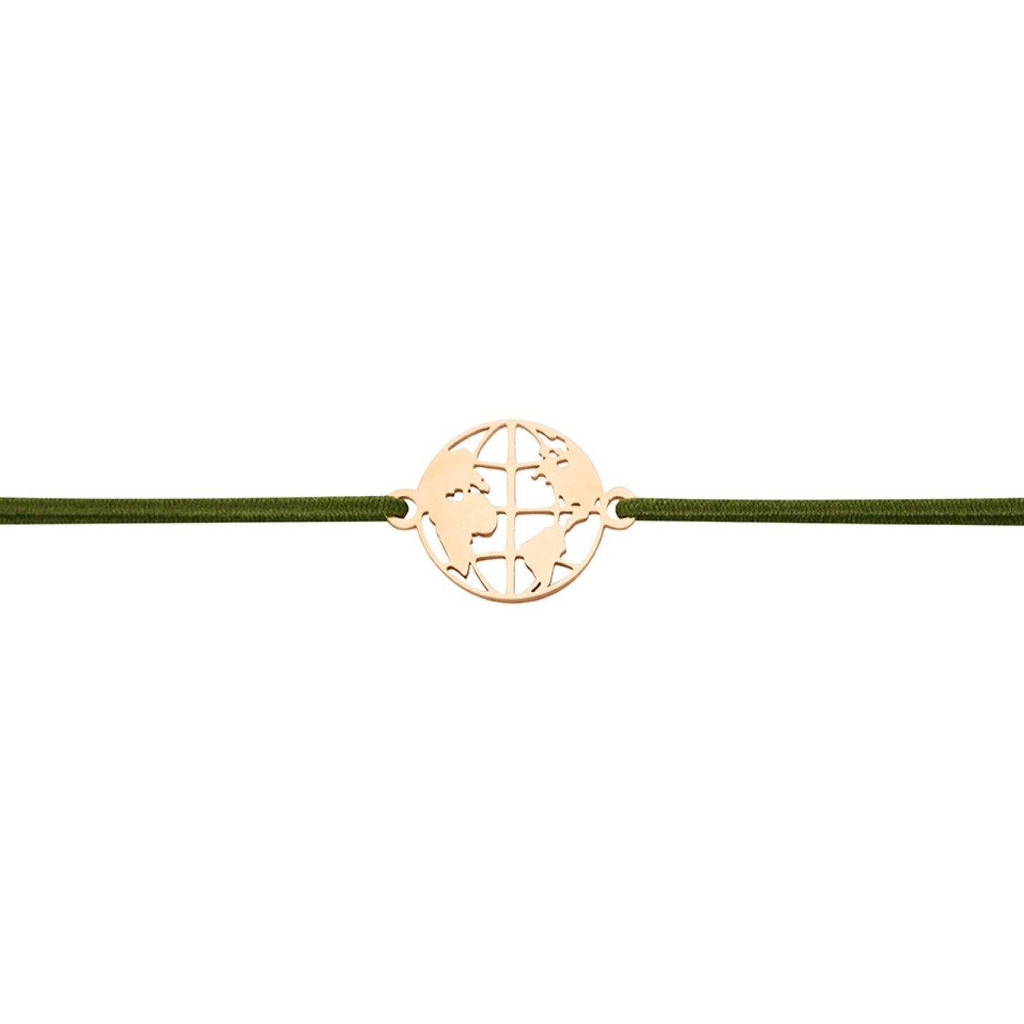 Wenskaart met armband-Little Companion-Aardbol-Roestvrij staal roséverguld