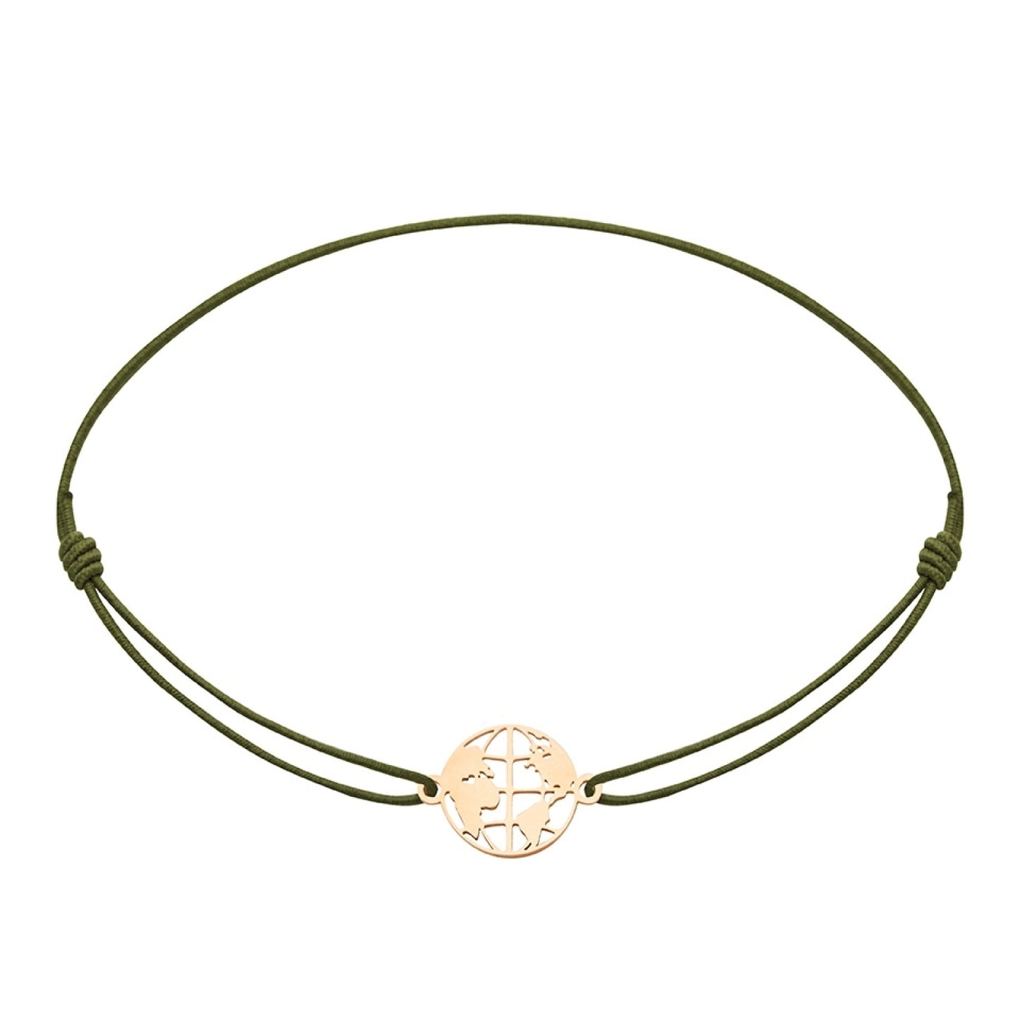 Wenskaart met armband-Little Companion-Aardbol-Roestvrij staal roséverguld