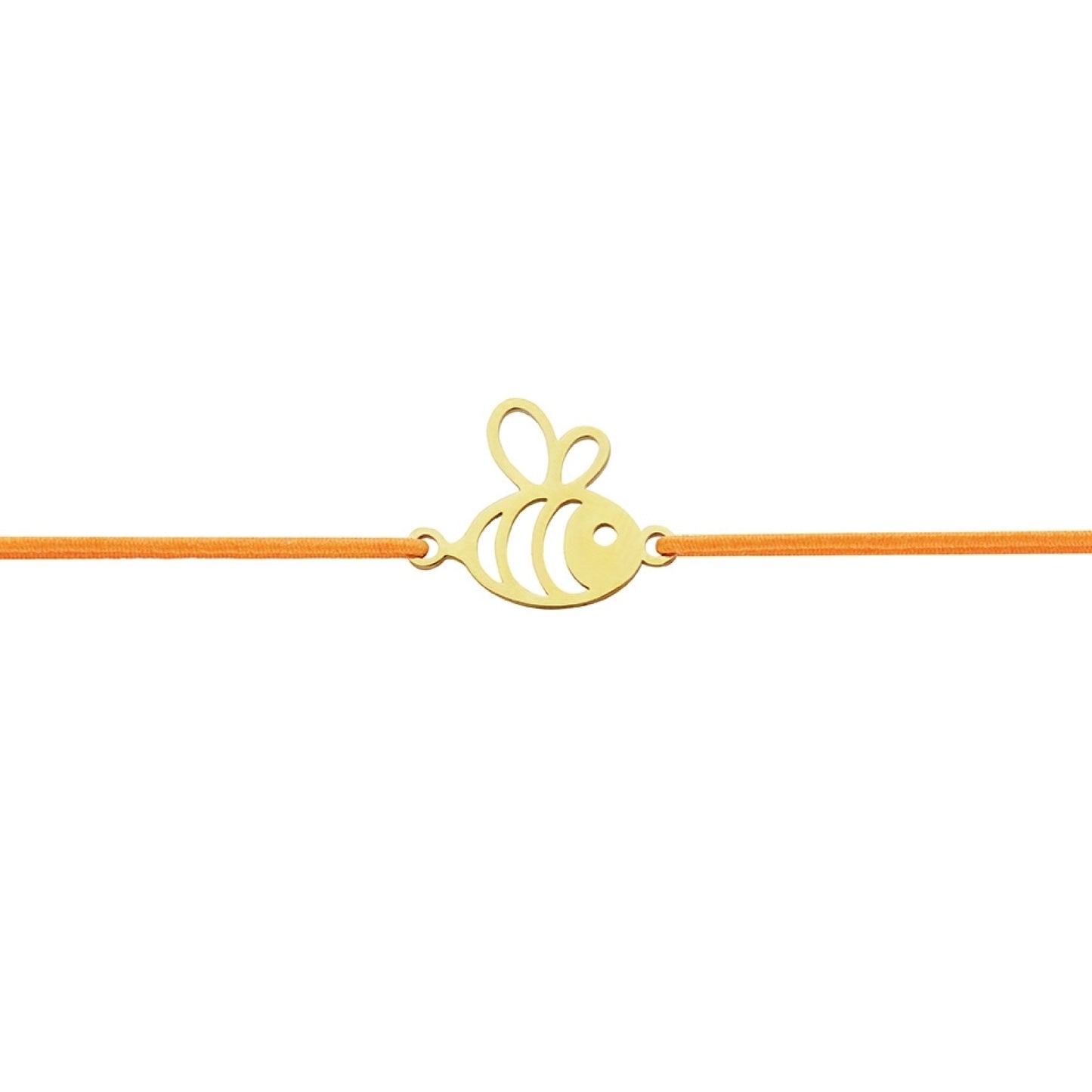 Wenskaart met armband-Little Companion-Bij-Roestvrij staal verguld