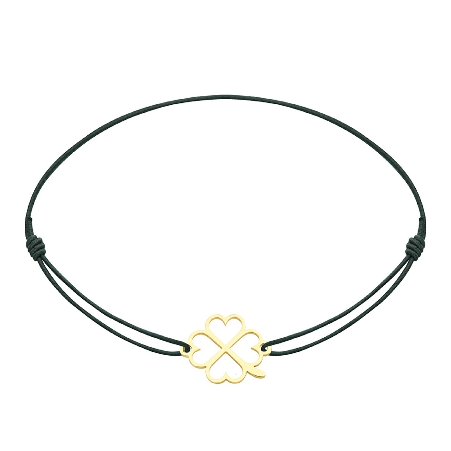 Wenskaart met armband-Little Companion-Klavertje-Verguld