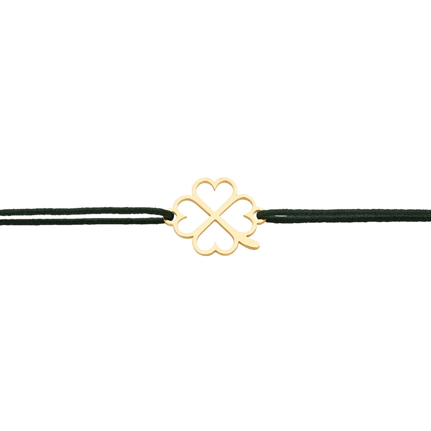 Wenskaart met armband-Little Companion-Klavertje-Verguld