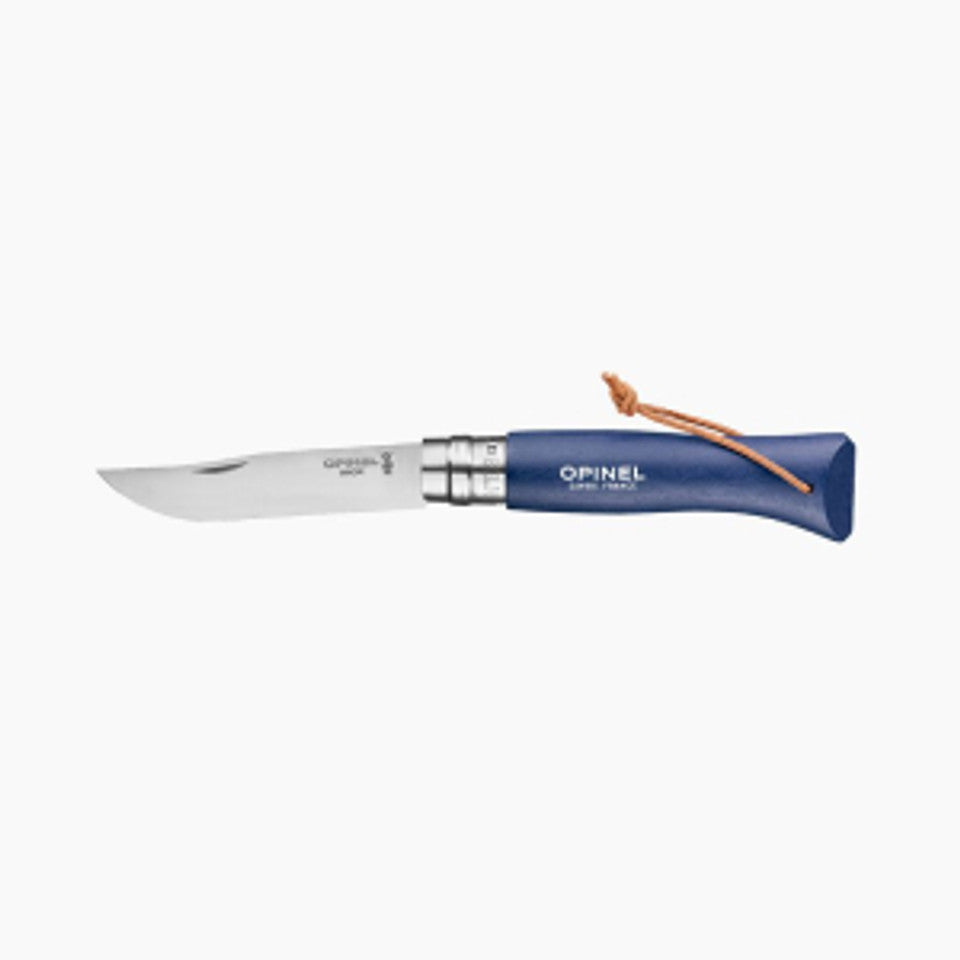 Zakmes N°08, Opinel, Tradition Colorama, RVS/Beukenhout, koord-Donkerblauw