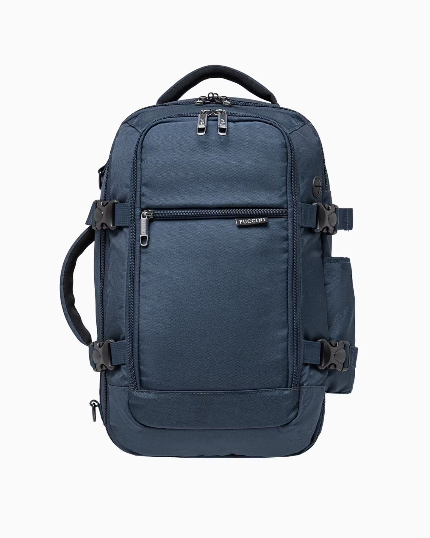 Puccini rugzak - 3 in 1 - 40x25x12-20 cm - formaat aanpasbaar - marineblauw - Wizzair - KLM- Ryanair - handbagage