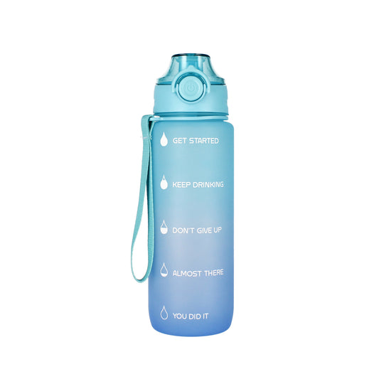 Starpak motivatie drinkfles - 750 ml - koord – blauw - waterfles