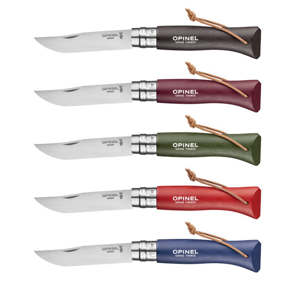 Zakmes N°08, Opinel, Tradition Colorama, RVS/Beukenhout, koord-Donkerblauw
