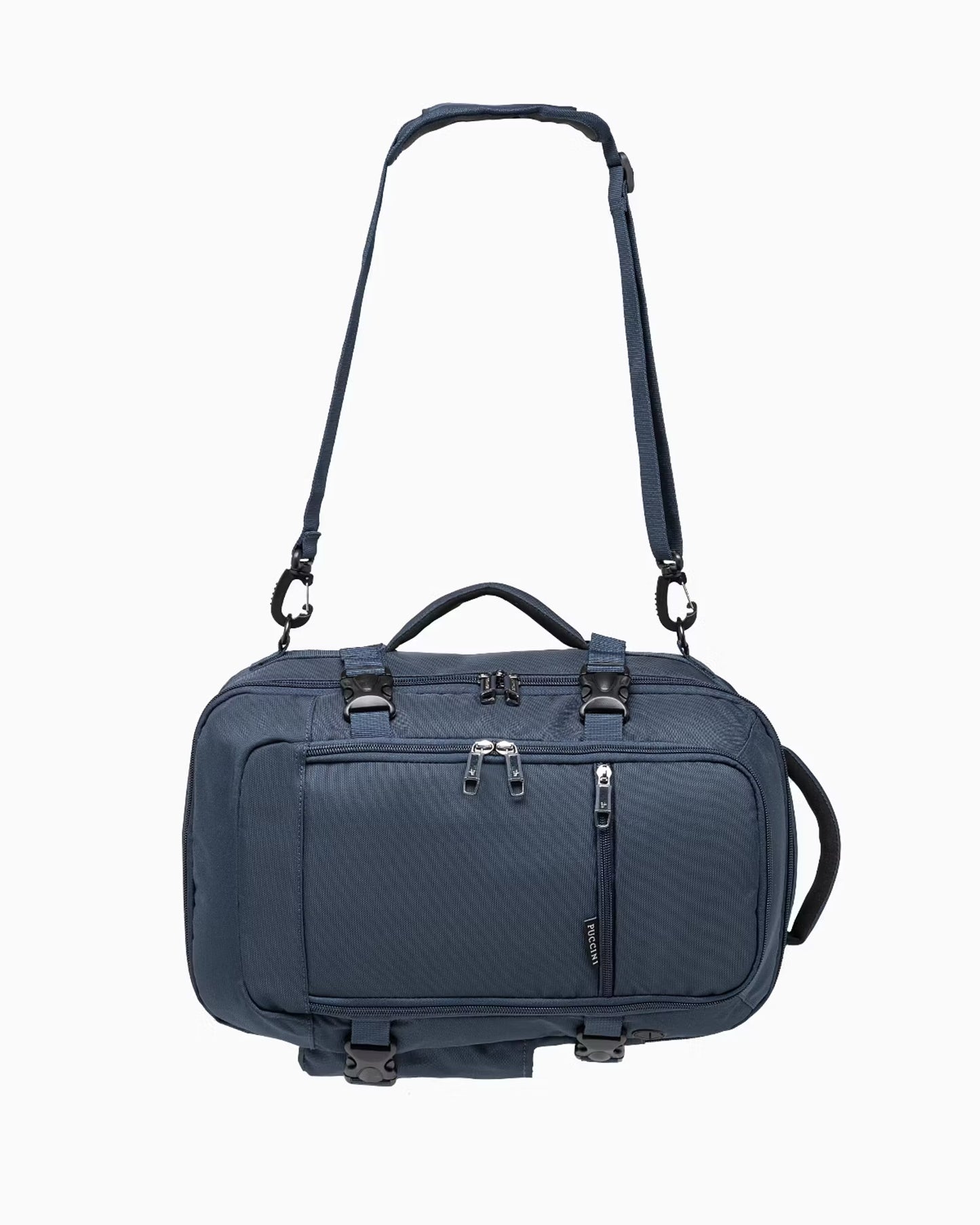 Puccini rugzak - 3 in 1 - 40x25x12-20 cm - formaat aanpasbaar - marineblauw - Wizzair - KLM- Ryanair - handbagage