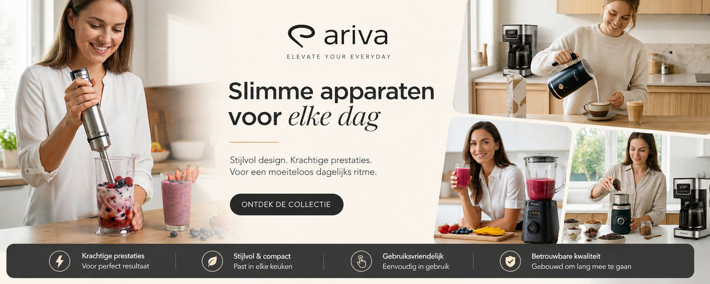 ARIVA-Elektrische koffiemolen-Voor koffiebonen, noten, kruiden en zaden-Instelbare maalgraad-Stil-Met timer en roestvrijstalen messen