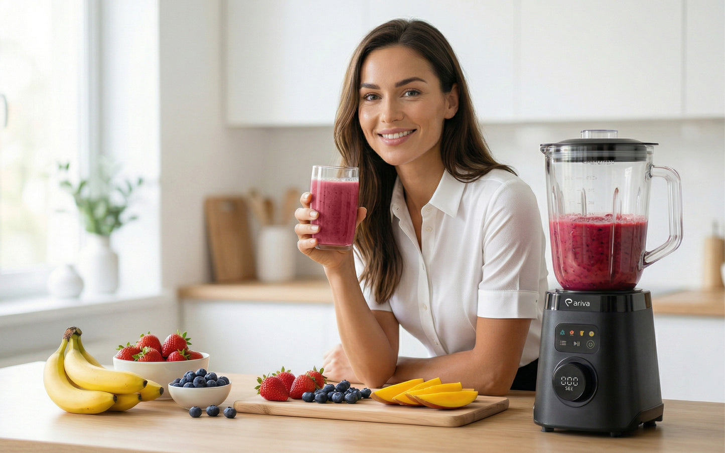 ARIVA-Blender-1500W-1.5L-2 in 1-250G kruidenmolen-Ook voor koffiebonen-Auto clean-RVS
