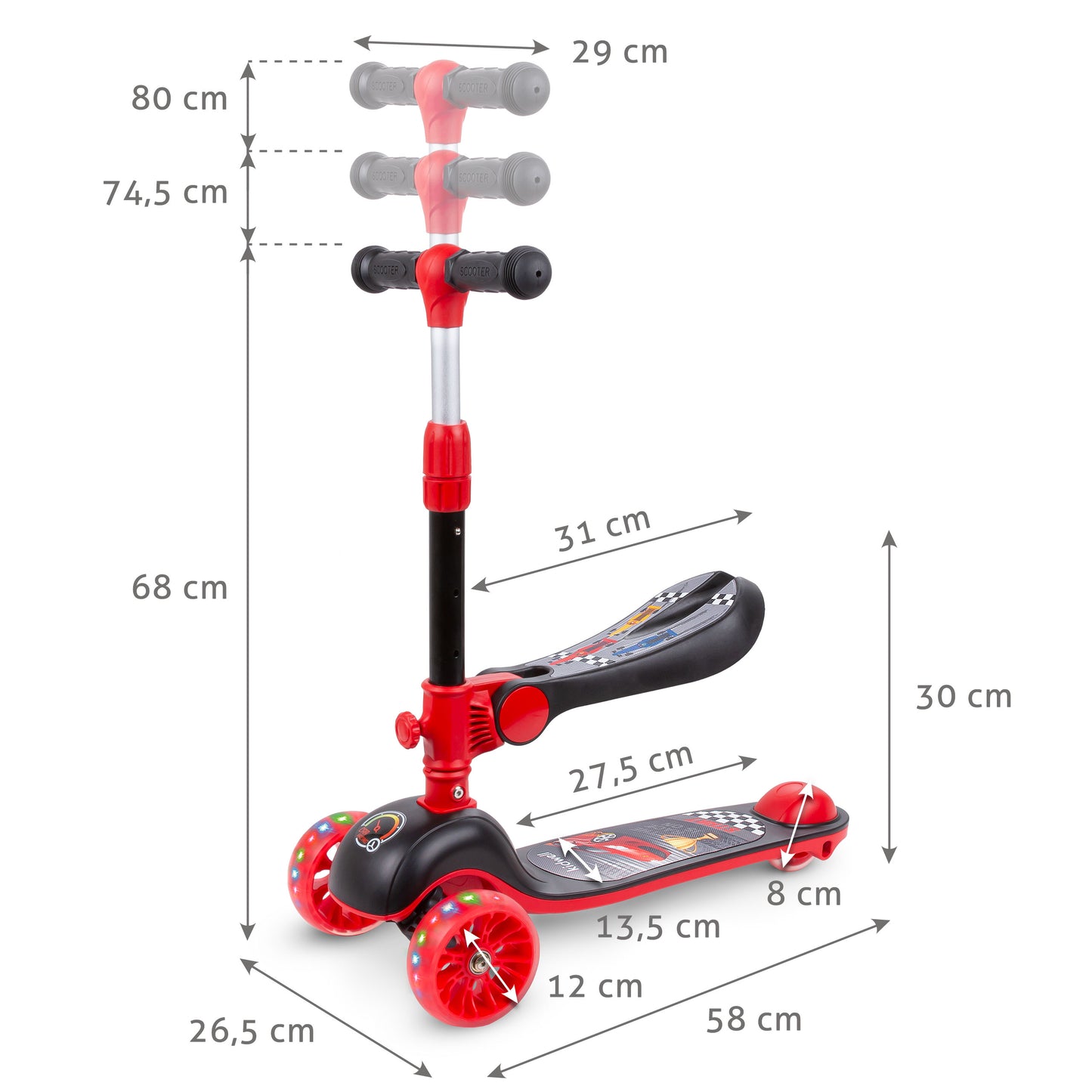 Kidwell-RIMBA-step-Rood/zwart-met zadel