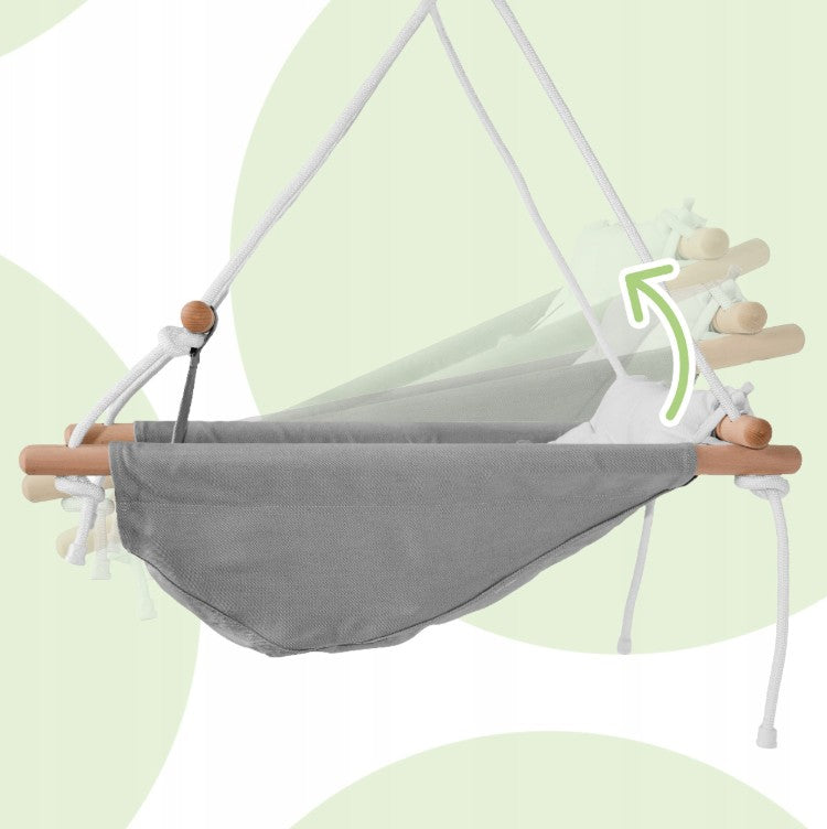 MalPlay-Malo Wave-kinderschommel - babyschommel - wieg - schommelstoel - grijs/wit - schommel