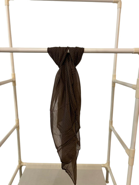 Sjaal-Katoen-Zijde-Italiaans-donkerbruin met stippen