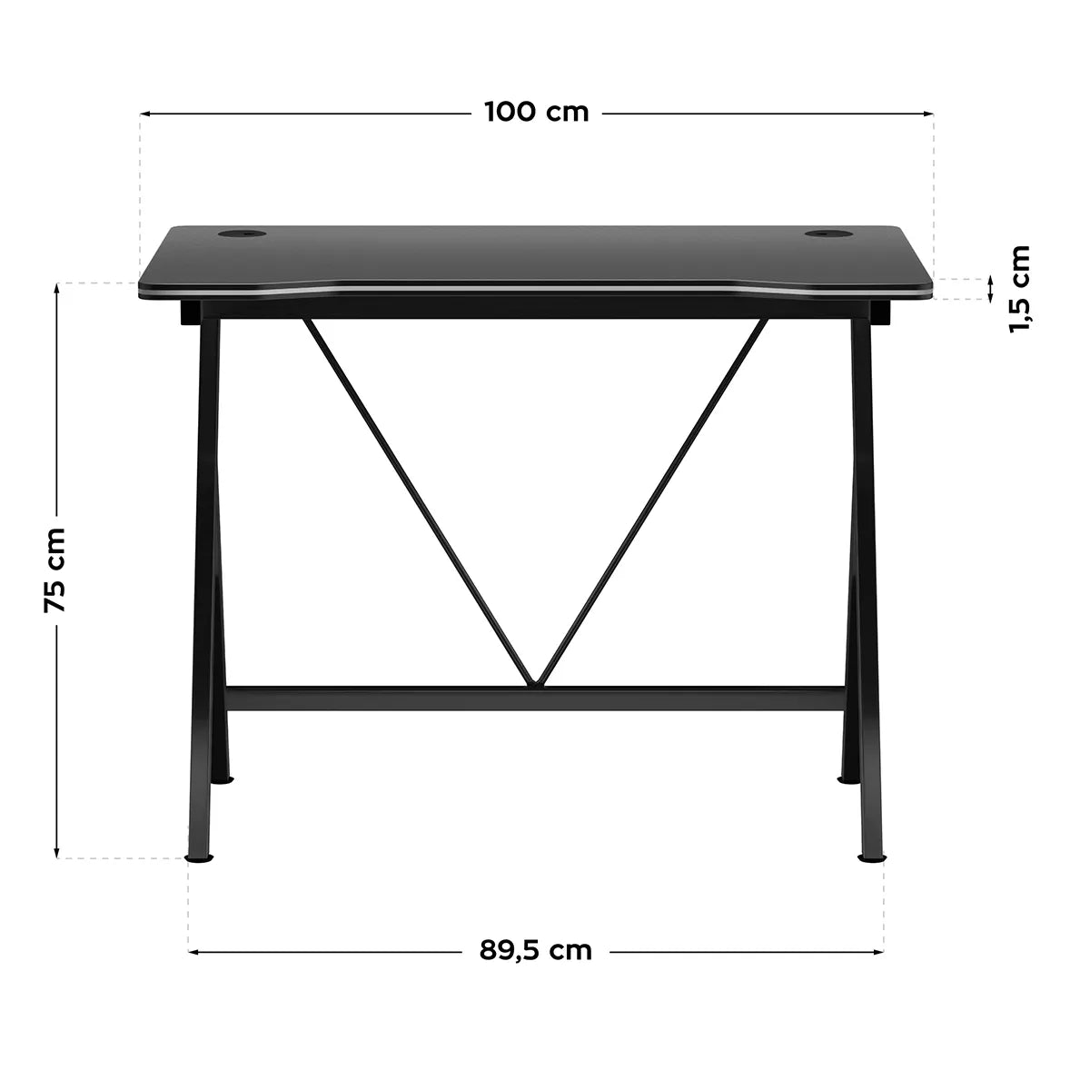 Huzaro-Hero 1.4-Bureau-Gaming-100x50 cm-Zwart