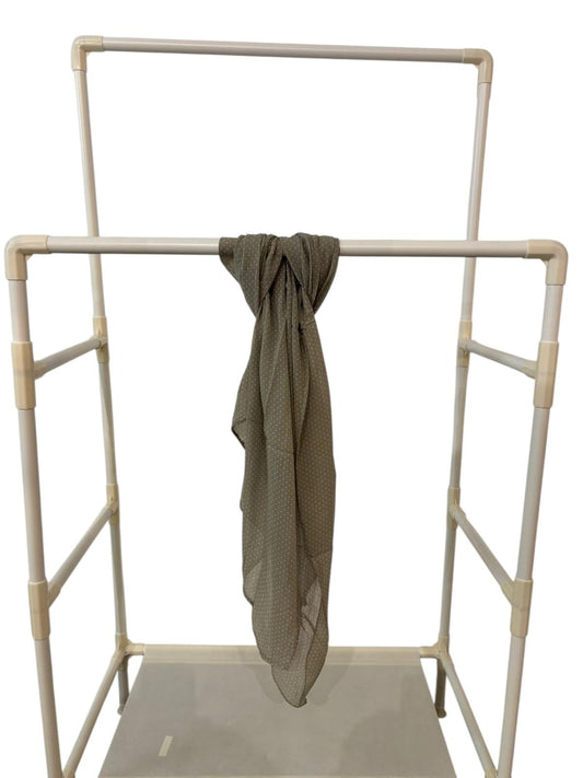 Sjaal-Katoen-Zijde-Italiaans-lichtbruin met stippen