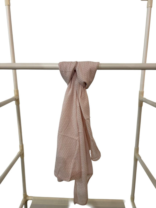 Sjaal-Katoen-Zijde-Italiaans-lichtroze met stippen